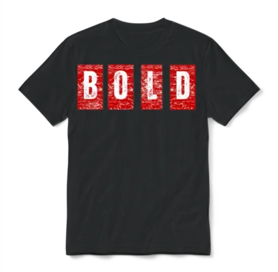Bold Quad Panels Distressed Typography Unisex T-Shirt - Black
