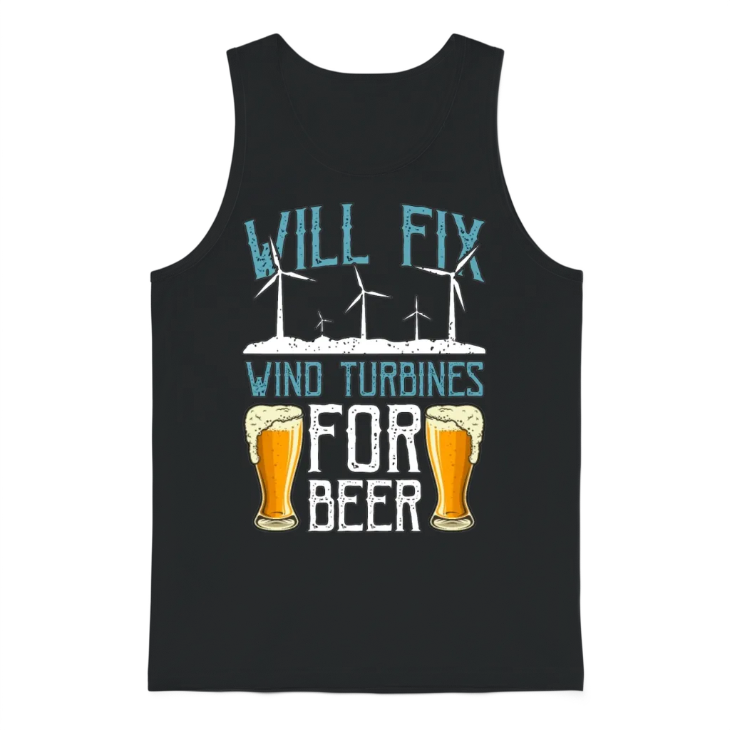 Wind Turbine Tech Will Fix Wind Turbines Windmill Unisex Tank Top - Black