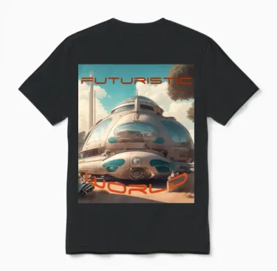 Retro Futurescape Unisex T-Shirt - Black