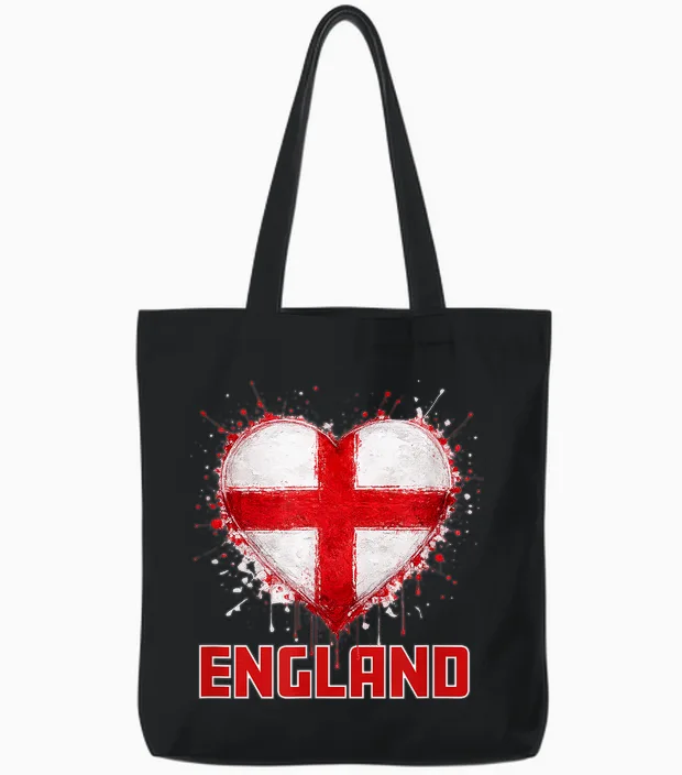 Fußball - England Herz Fan Wm 2026 Tote Bags in Black