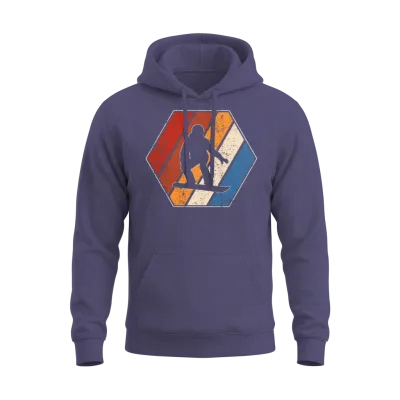 Snowboarding Retro Unisex Hoodie - Heather Sport Dark Navy