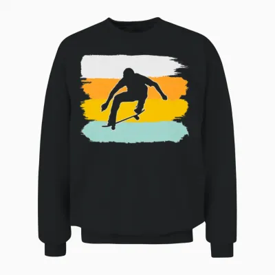 Skating Retro Unisex Sweatshirt - Black