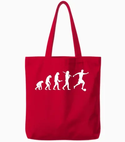 Funny Football Evolution Tote Bags - Red