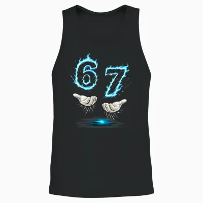 Six Seven Meme Blue Flame 67 Carte D'anniversaire Pour Enfant Unisex Tank Top - Black