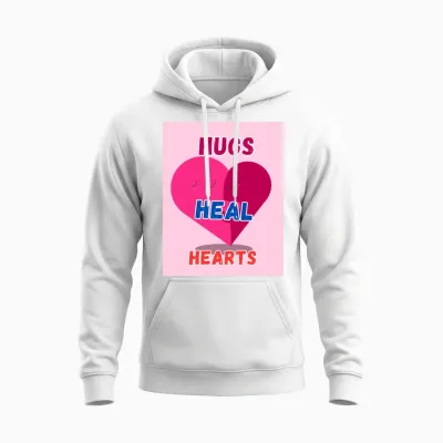 Hugs Unisex Hoodie - White