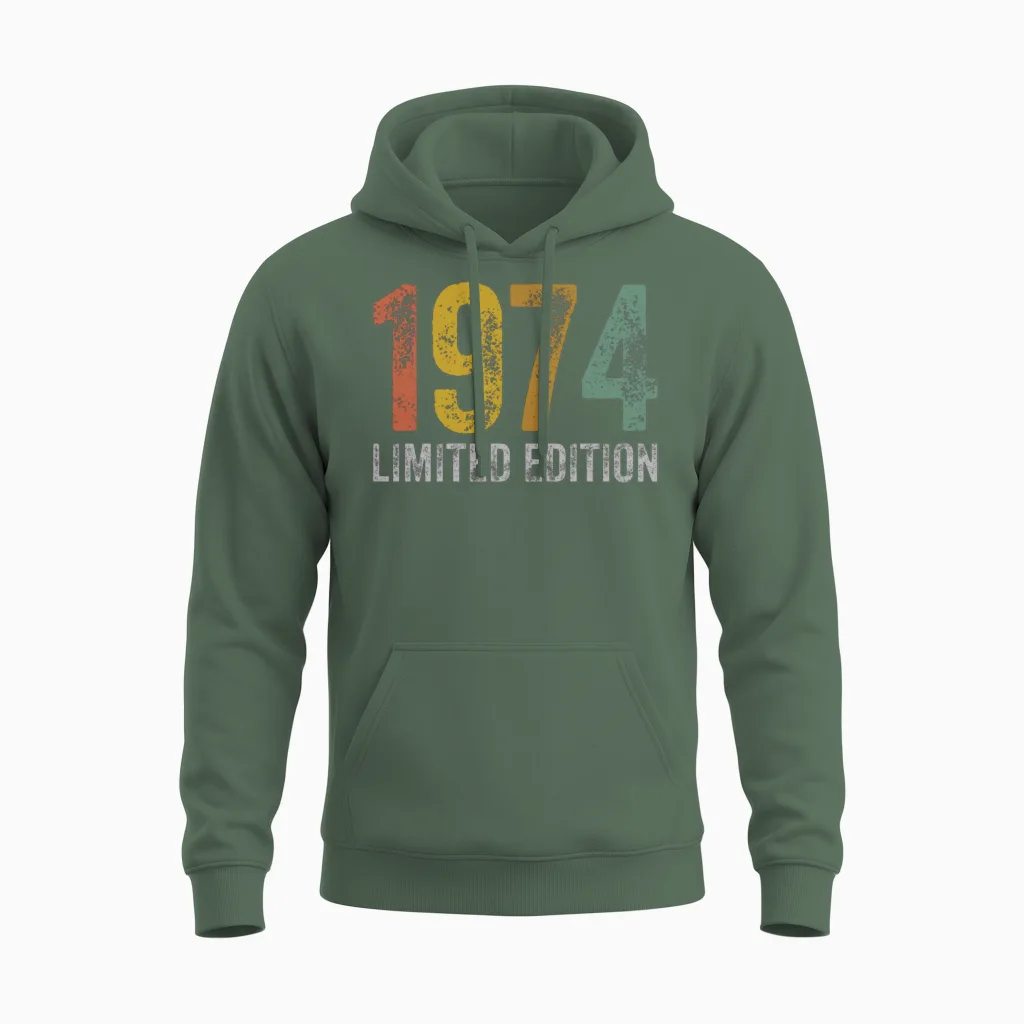 Birthday 1974 Limited Edition Unisex Hoodie in Military Green