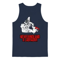 Newfoundland & Labrador Vintage Canada Map Unisex Tank Top - Navy – 1