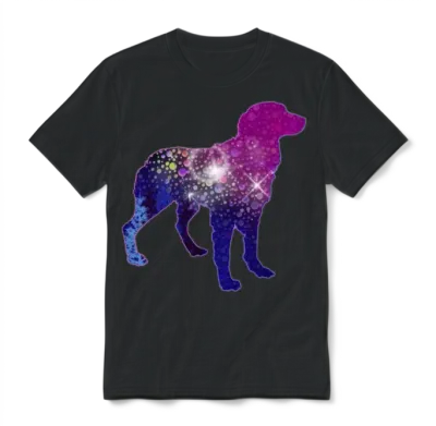 Colorful Dog Unisex T-Shirt - Black
