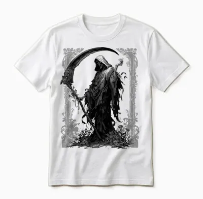 Grim Reaper Pastel Goth Occult Horror Gothic Aesthetic Unisex T-Shirt - White