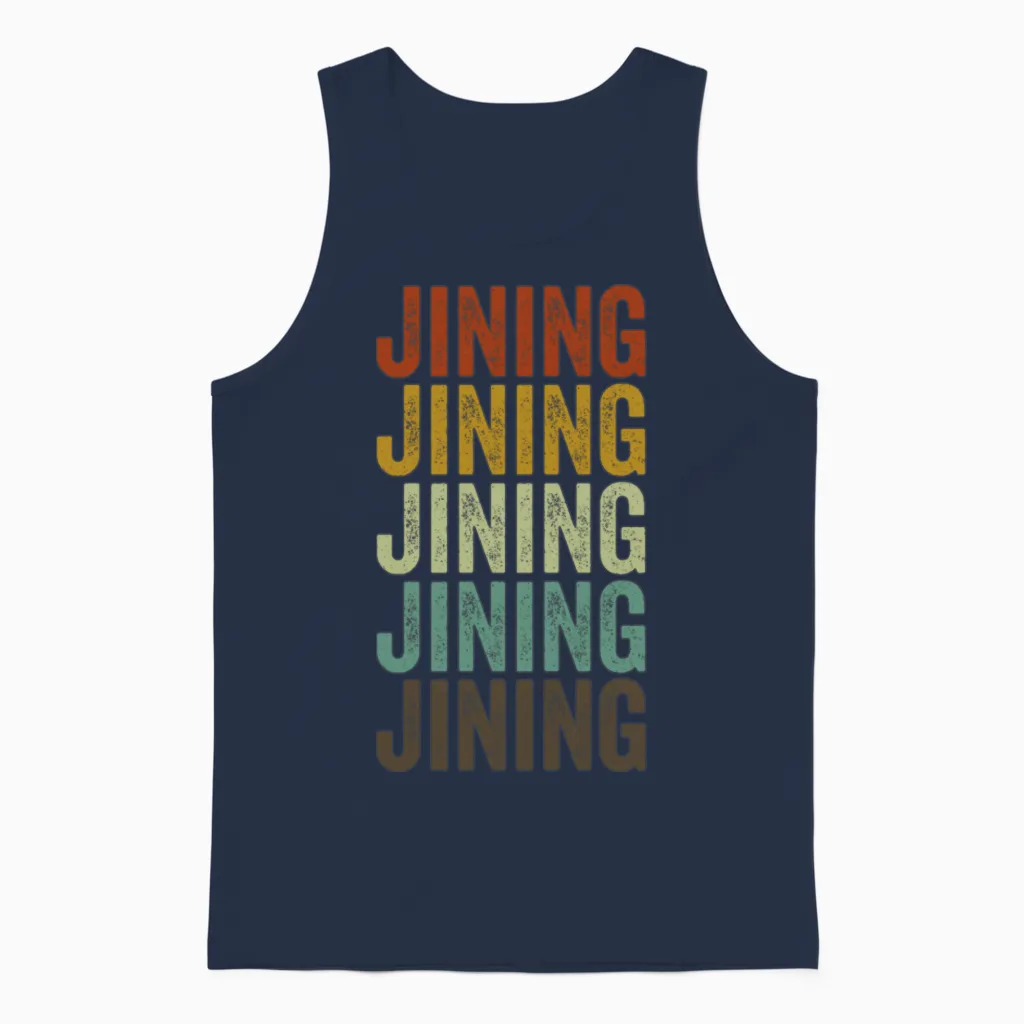 Jining China Retro Vintage Unisex Tank Top - Navy