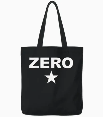 Grunge Alternative Zero Star 90s Rock Band Music Tote Bags - Black