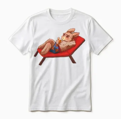 Bunny in Holiday Mood Unisex T-Shirt - White