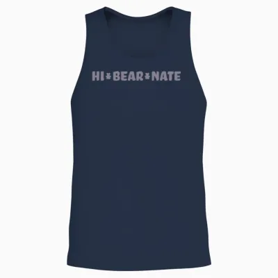 Hi Bear Nate Unisex Tank Top - Navy