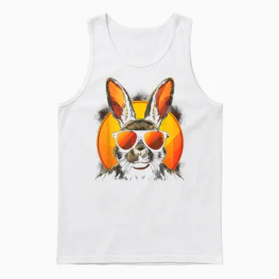 Cooler Haase Bunny Mit Sonnenbrille Ostern Unisex Tank Top - White