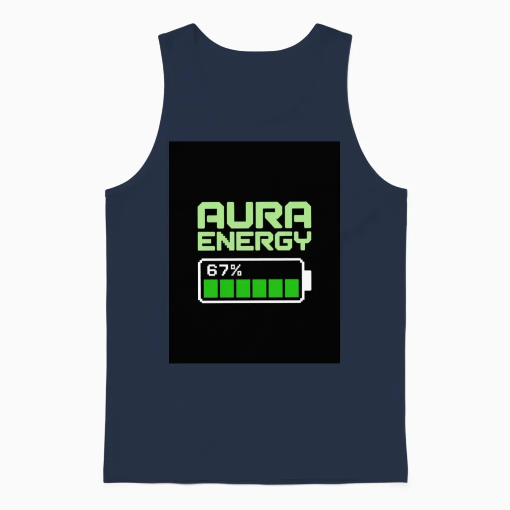 Fully Charged with Positive Vibes Unisex Tank Top in Navy