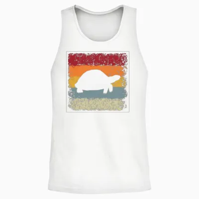 Turtle Retro Unisex Tank Top - White