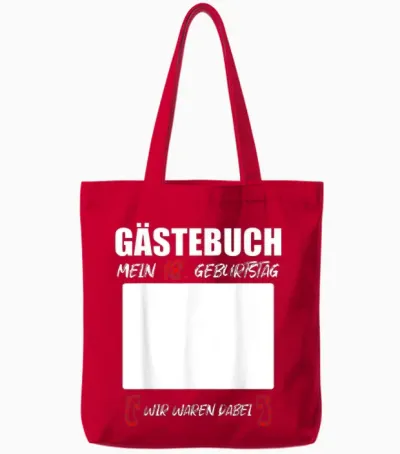 Gästebuch Tshirt 18. Geburtstag Unterschriften Party Tote Bags - Red