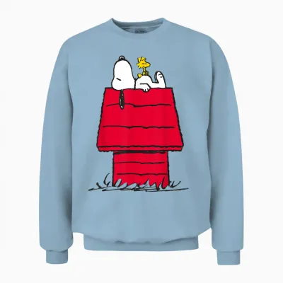 Peanuts Snoopy Woodstock Niche Pour Chien Happy Friends Art Classique Unisex Sweatshirt - Light Blue