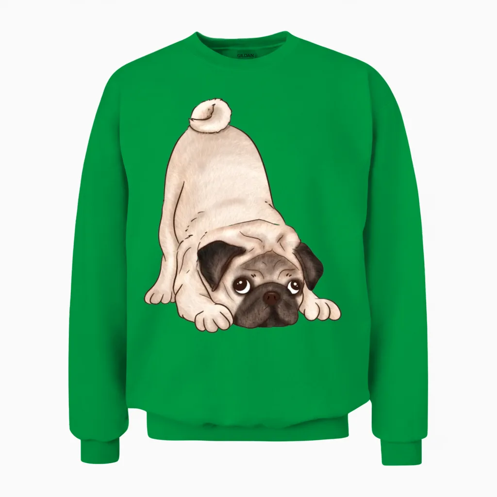 Dog with Face Lovers Unisex Sweatshirt in Irish Green