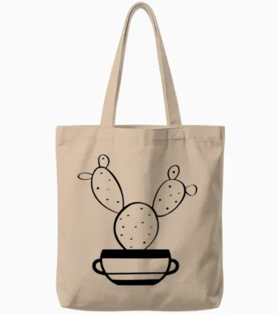 Cactus Funny Tote Bags - Natural