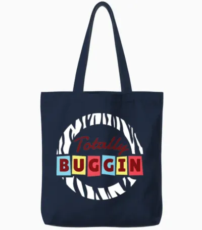 Retro Totally Buggin Tote Bags - Navy