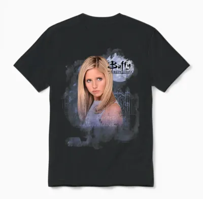 Buffy the Vampire Slayer Buffy Cemetery New Vignette T-Shirt, Black, S Unisex T-Shirt - Black
