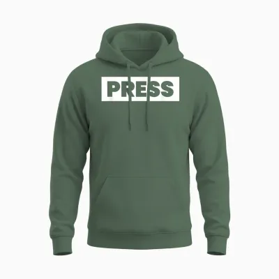 Press Design Saying Press Media News Journalists Press Unisex Hoodie - Military Green