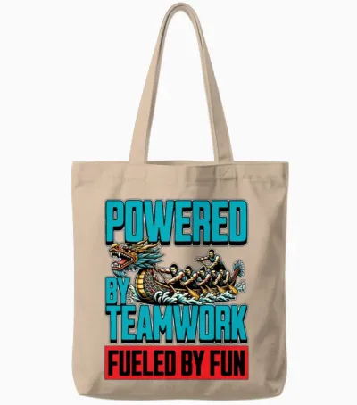 Dragon Boating Powered by Teamwork Water Sports Tote Bags - Natural