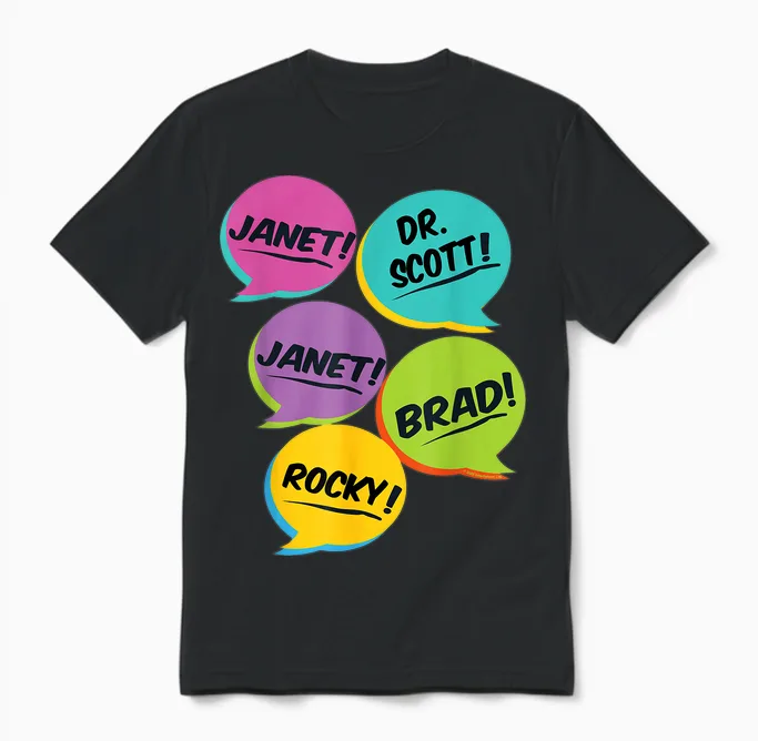 Rocky Horror Show Scène De Chambre à Coucher Unisex T-Shirt in Black