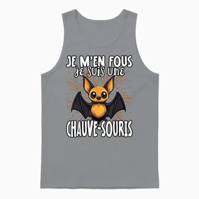 Je M'en Fous Je Suis Une Batwing - Cute Bat T-Shirt, Black, S Unisex Tank Top - Sport Grey