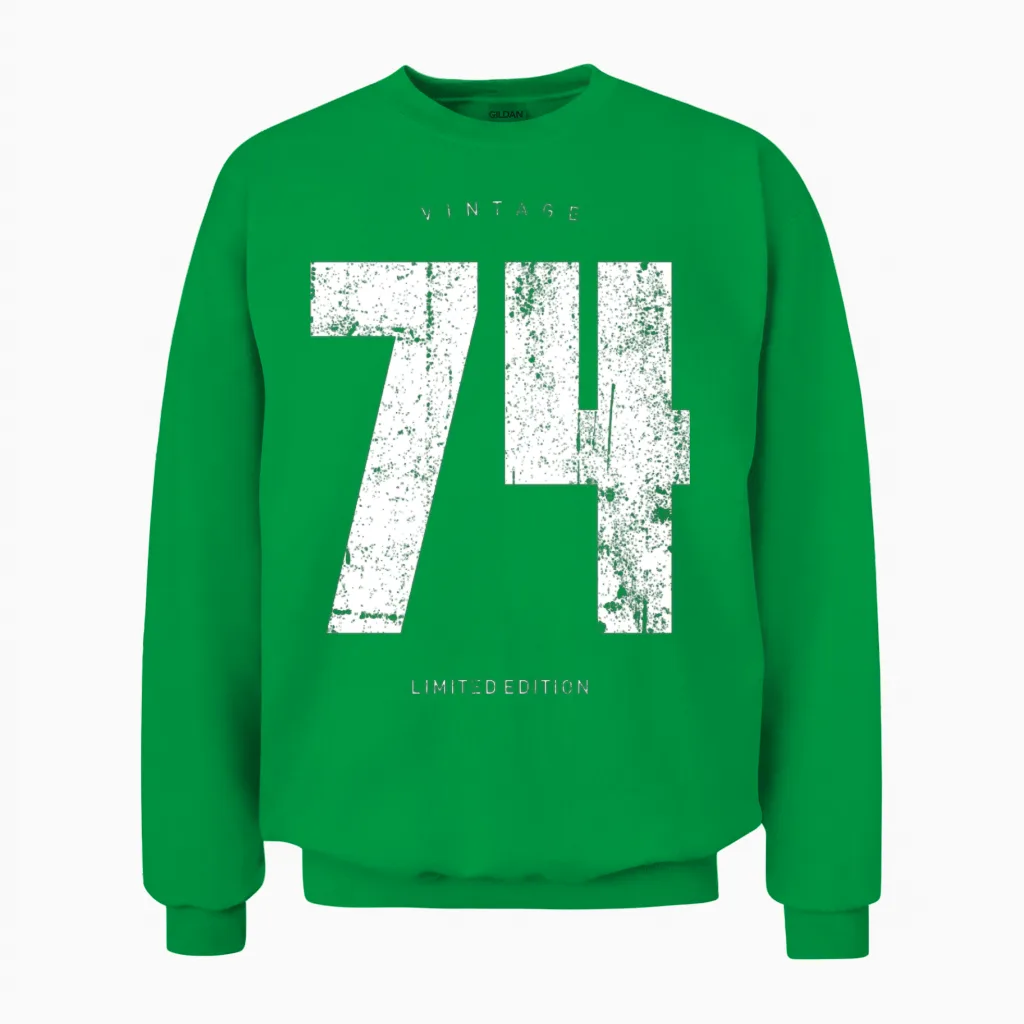 Vintage 74 Limited Edition Graphic Unisex Sweatshirt in Irish Green