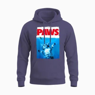 Xiongying Paws Cat and Mouse Top, Cute Funny Cat Lover Parody Unisex Hoodie - Heather Sport Dark Navy