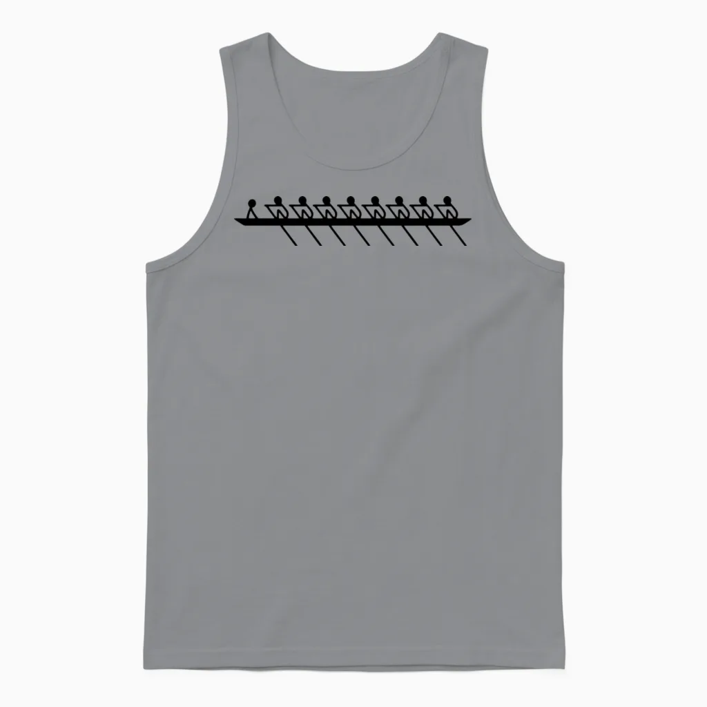 Rowing - Double Roller (x +) with Coxswain Unisex Tank Top in Sport Grey