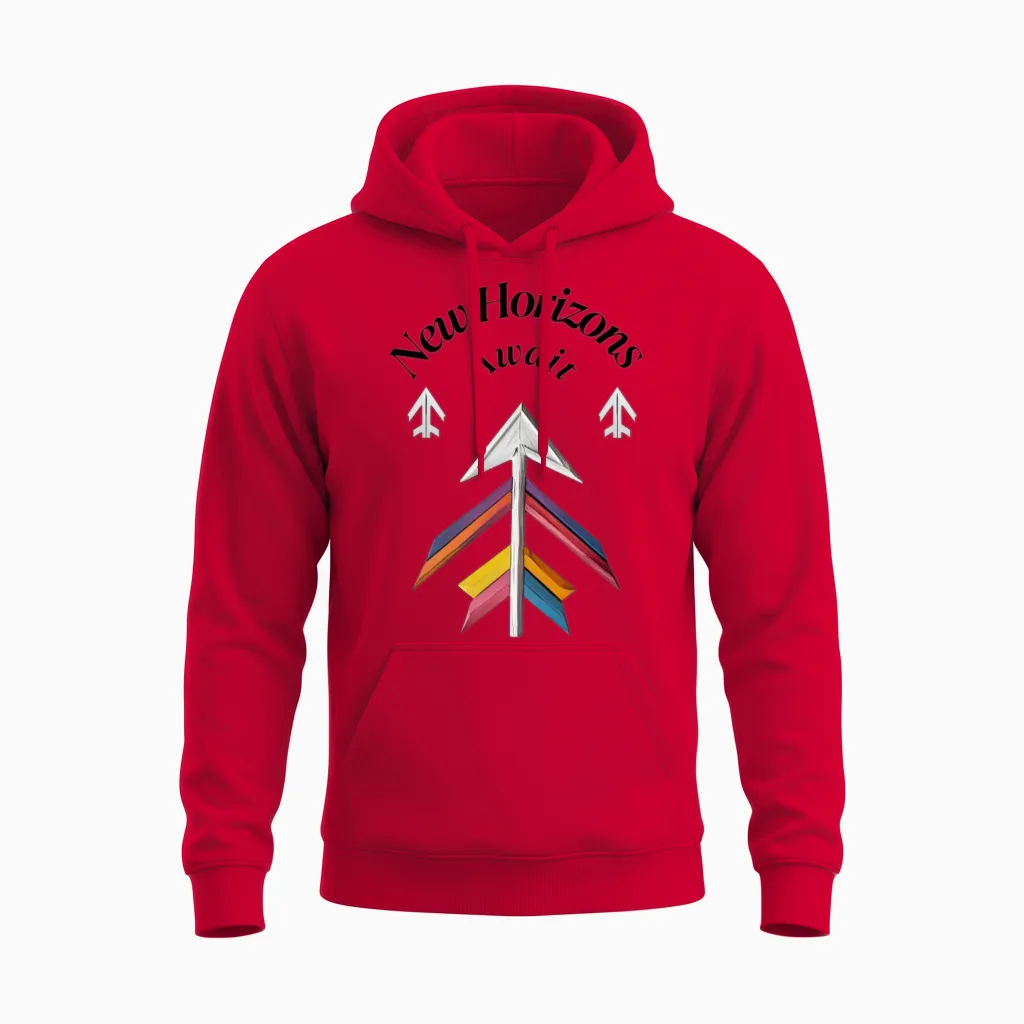 Colorful Directional Arrows Graphic Design Unisex Hoodie in Red