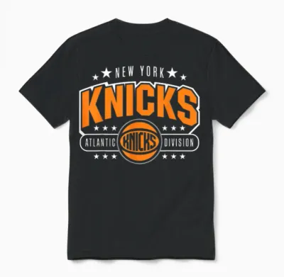 Nba - New York Knicks Gewölbte Atlantic Division Unisex T-Shirt - Black