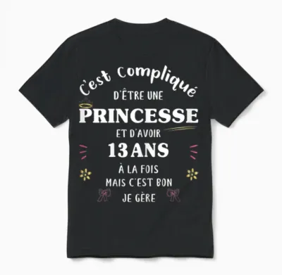 Birthday Gift 13 Year Old Girl Funny Gift 13 Year Old Girl Unisex T-Shirt - Black