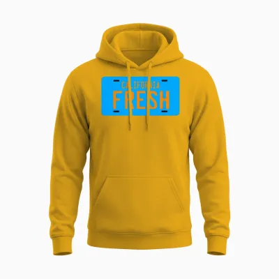 Fresh License Plate Unisex Hoodie - Gold