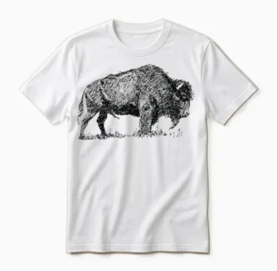 Bison Shirt-Bufallo Tee-Retro Vintage Unisex T-Shirt - White