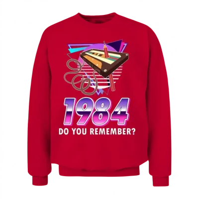Retro 80s Mottot Party 1984 Vintage Unisex Sweatshirt - Red