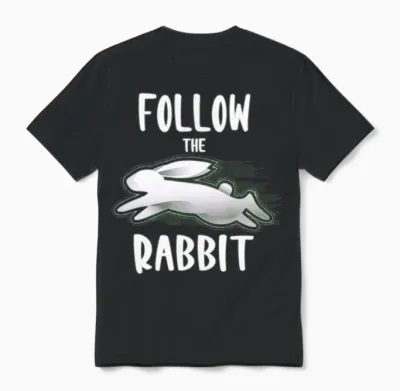 Follow the White Rabbit | Bunny Rabbit Unisex T-Shirt - Black