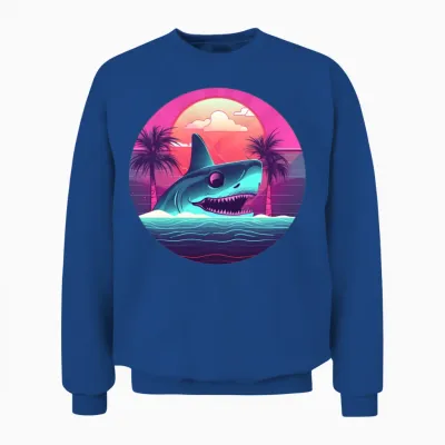 Shark Lovers Retro Style Unisex Sweatshirt - Royal