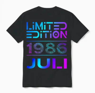 Limited Edition Juli 1986 Mann Frau 40. Geburtstag Unisex T-Shirt - Black