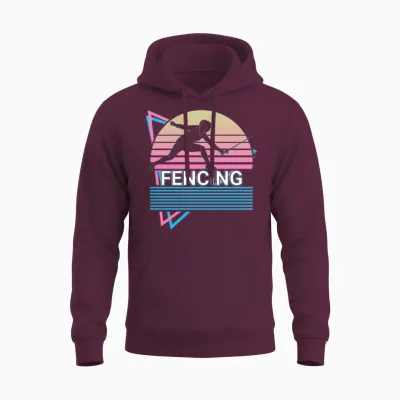 Fencing Fencer Retro Unisex Hoodie - Maroon