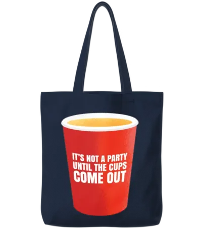 Funny Beer Pong King Beer Pong Party Tote Bags - Navy