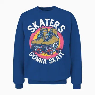 Skaters Gonna Skate Retro Unisex Sweatshirt - Royal