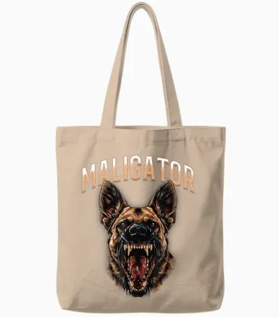 Maligator Belgian Malinois Dog Breed T-Shirt, Black, S Tote Bags - Natural