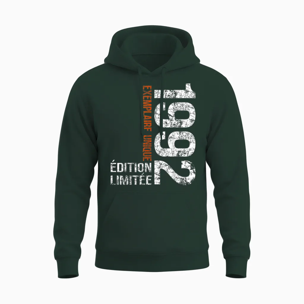 Vintage 1992 Gift 34 Years Man Birthday Humour Unisex Hoodie in Forest