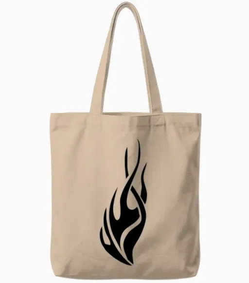 Tribal Flame Tote Bags in Natural