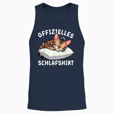 Offizielles Schlafshirt Bengal Katze Nickerchen Schlafanzug Unisex Tank Top - Navy