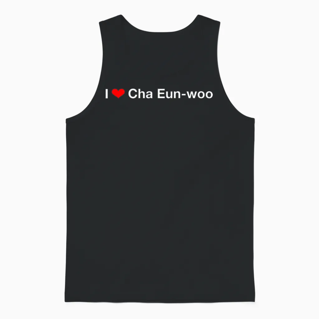 Dans Le Cœur, Cha Eun-Woo T-Shirt Haut De Gamme Unisex Tank Top in Black